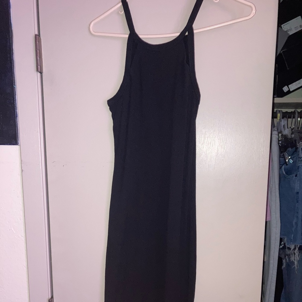 Black knitted spaghetti strap dress